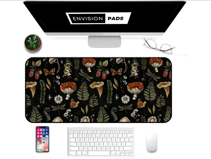 Forest Magic Mushroom Desk Mat